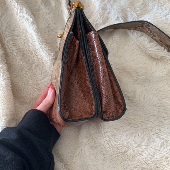 Anthro Snake-Printed Structured Crossbody Bag - Picture 3 of 5